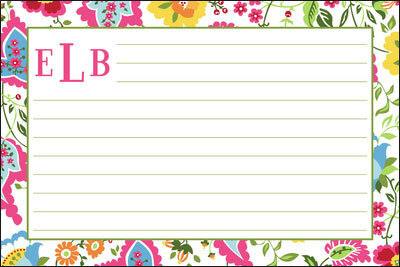 Bright Floral Recipe Cards